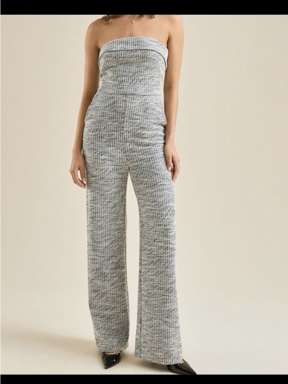 Altar'd State Jumpsuit With Pockets Women Size M Black White Strapless